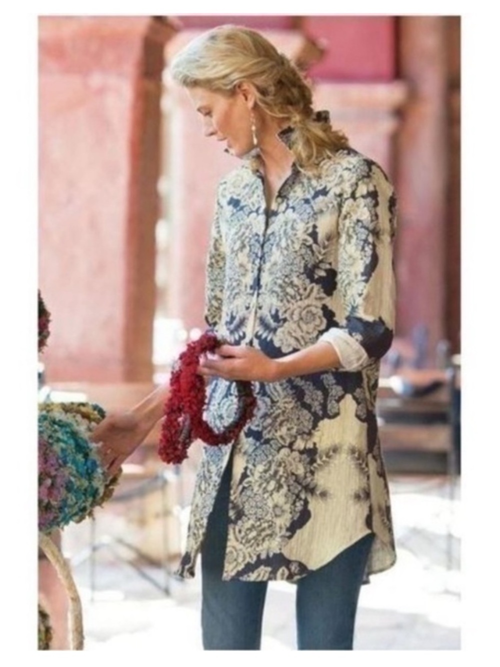 Soft Surroundings St Remy Button Up Tunic Small